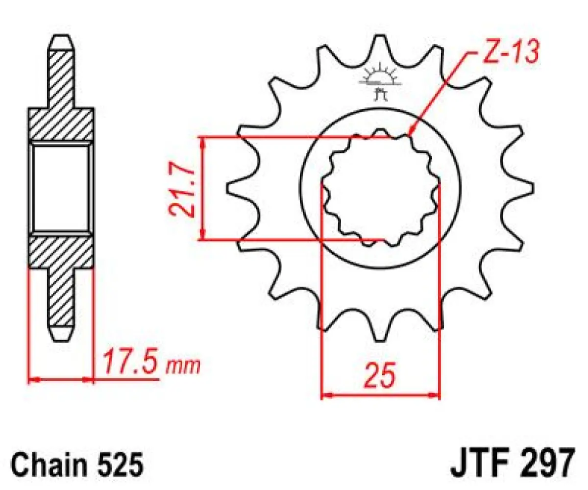 JT SPROCKETS - SPROCKET FRONT 15T 525 RU - 12121256