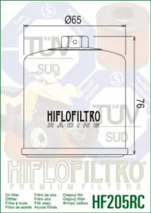 HIFLOFILTRO - OIL FILTER HIFLOFILTRO HF205 R - 07120694
