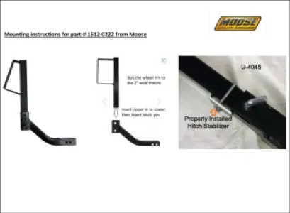 MOOSE OFFROAD FOUR WHEEL - SPARE TIRE MOUNT 2 HITCH - 15120222