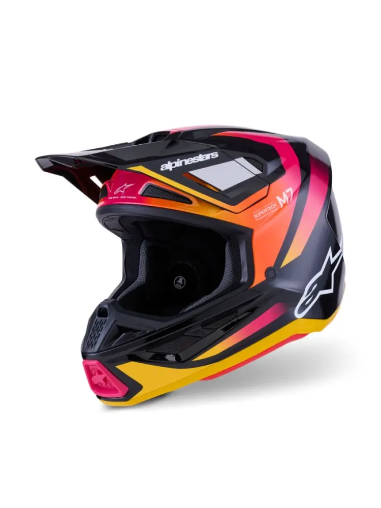 ALPINESTARS(MX) - HELMET SM7 RISE BLK/YL/PINK XL - 01109061
