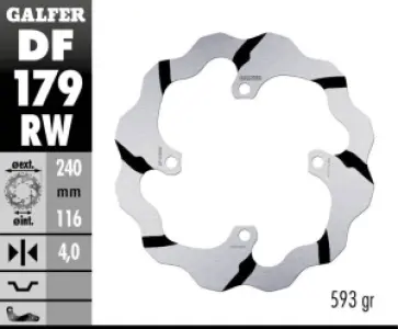 GALFER - BRAKE DISC FIXED WAVE GROOVED - 17111718