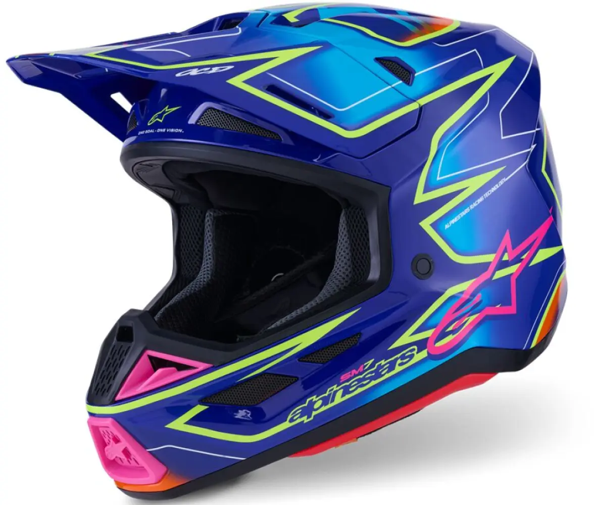 ALPINESTARS(MX) - HELMET SM7 CAST BLU/YL/PINK 2X - 01109128