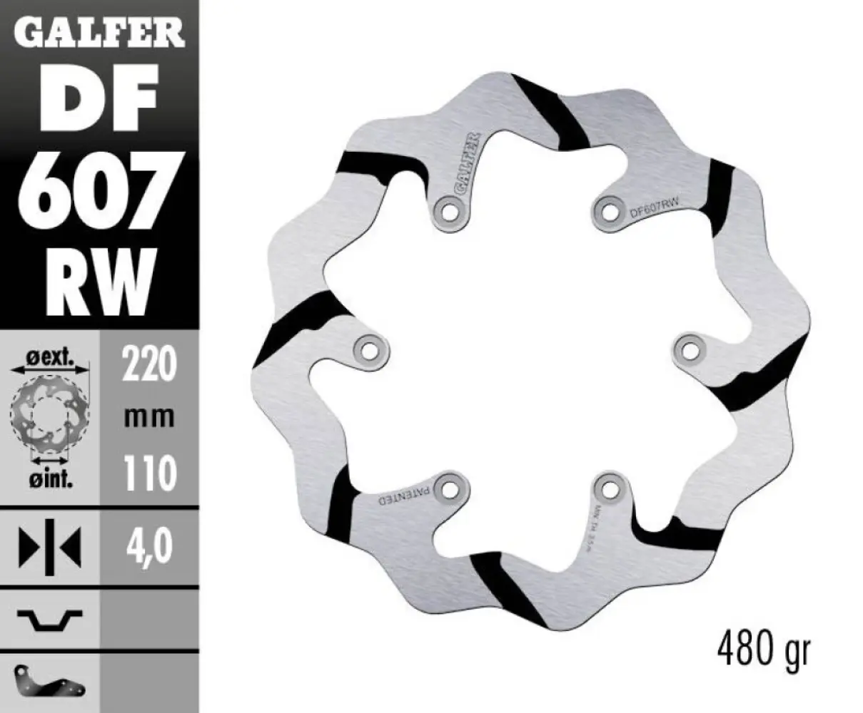 GALFER - BRAKE DISC FIXED WAVE GROOVED - 17111748