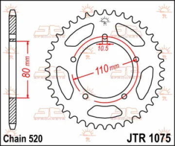 JT SPROCKETS - SPROCKET REAR 39T 520 - 12100392