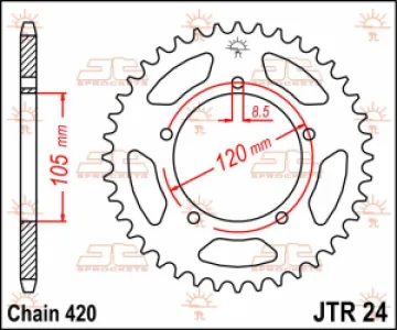 JT SPROCKETS - SPROCKET REAR 51T 420 - 12100422