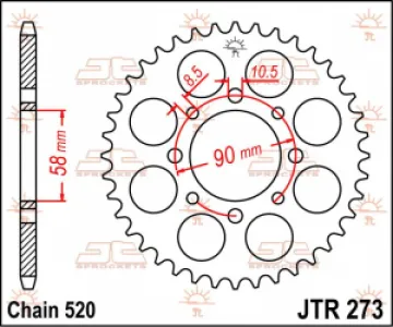 JT SPROCKETS - SPROCKET REAR 41T 520 - 12100438