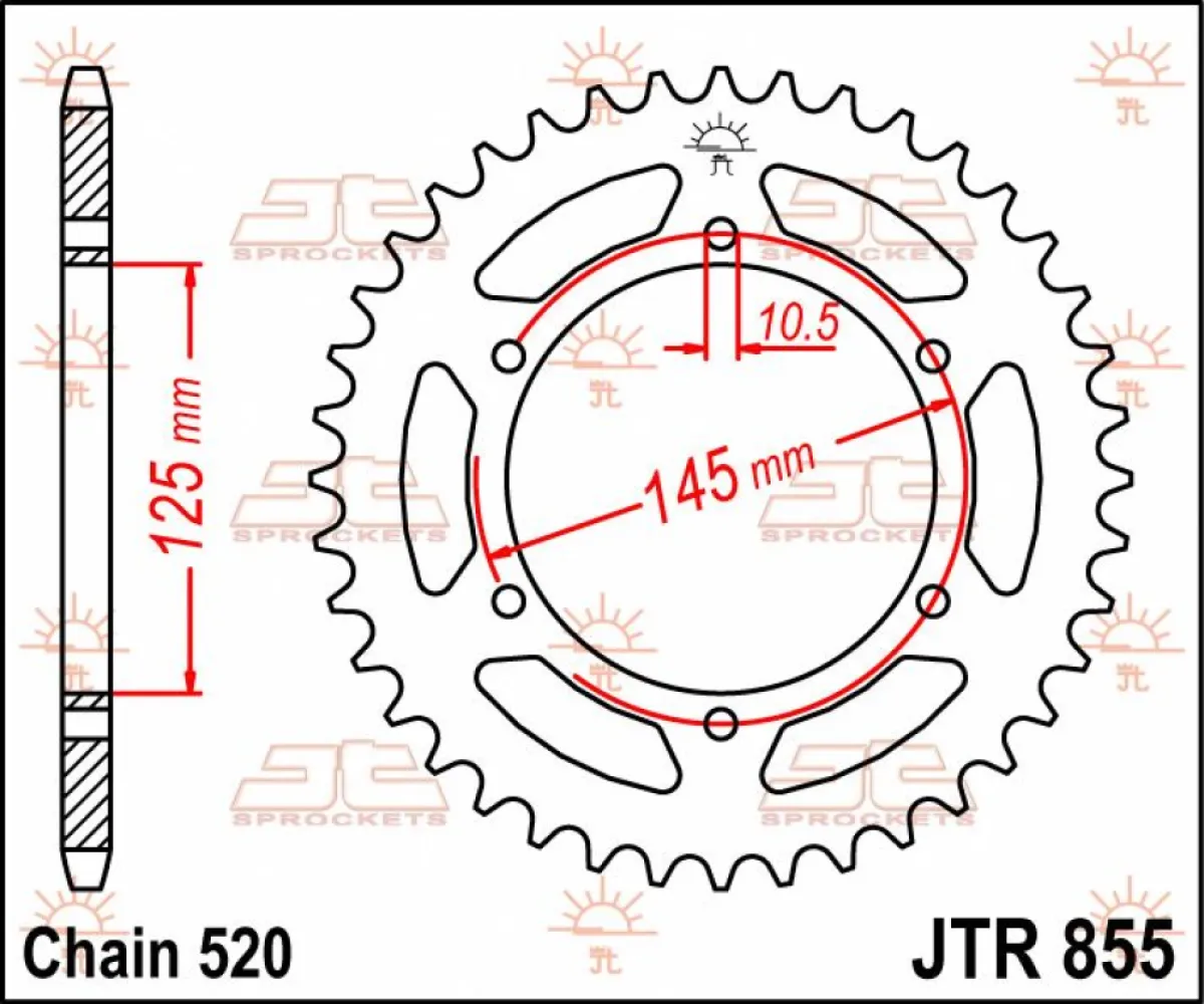 JT SPROCKETS - SPROCKET REAR 46T 520 - 12100490