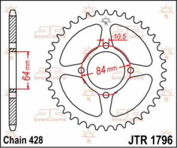 JT SPROCKETS - SPROCKET REAR 49T 428 - 12100757