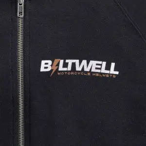 BILTWELL - HOODIE BOLTS ZIP BLACK LG - 30507109