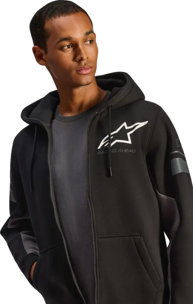 ALPINESTARS (CASUALS) - HOODIE ZIP ESEMEX BLACK/CHARCO - 30507155