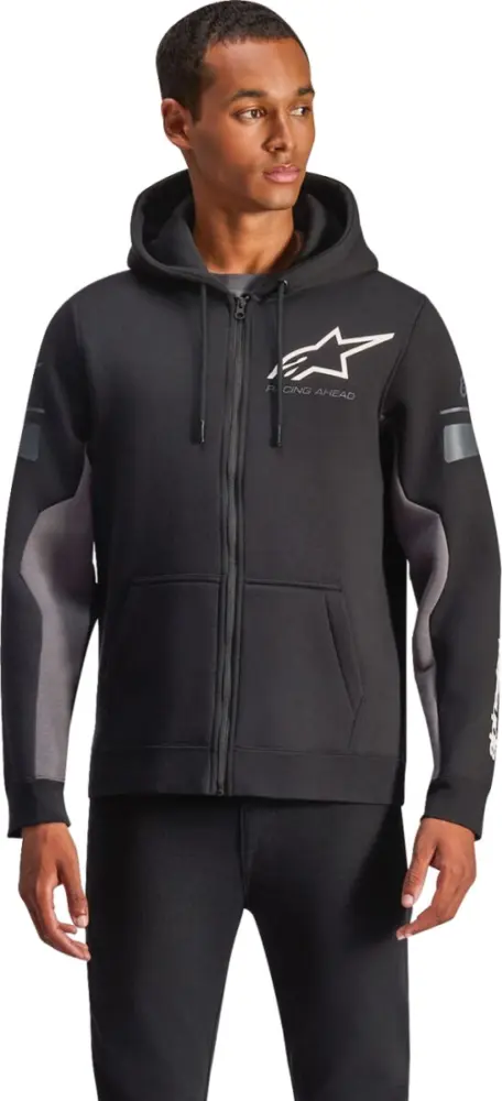 ALPINESTARS (CASUALS) - HOODIE ZIP ESEMEX BLACK/CHARCO - 30507155