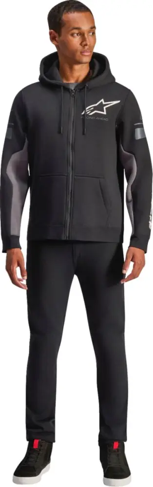 ALPINESTARS (CASUALS) - HOODIE ZIP ESEMEX BLACK/CHARCO - 30507155