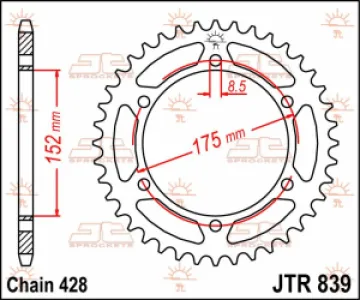 JT SPROCKETS - SPROCKET REAR 53T 428 - 12100772