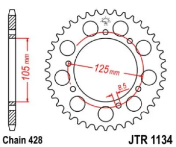 JT SPROCKETS - SPROCKET REAR 56T 428 - 12101349