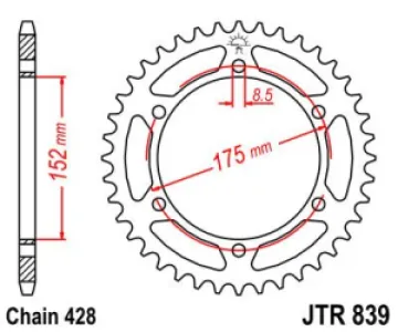 JT SPROCKETS - SPROCKET REAR 51T 428 - 12101367