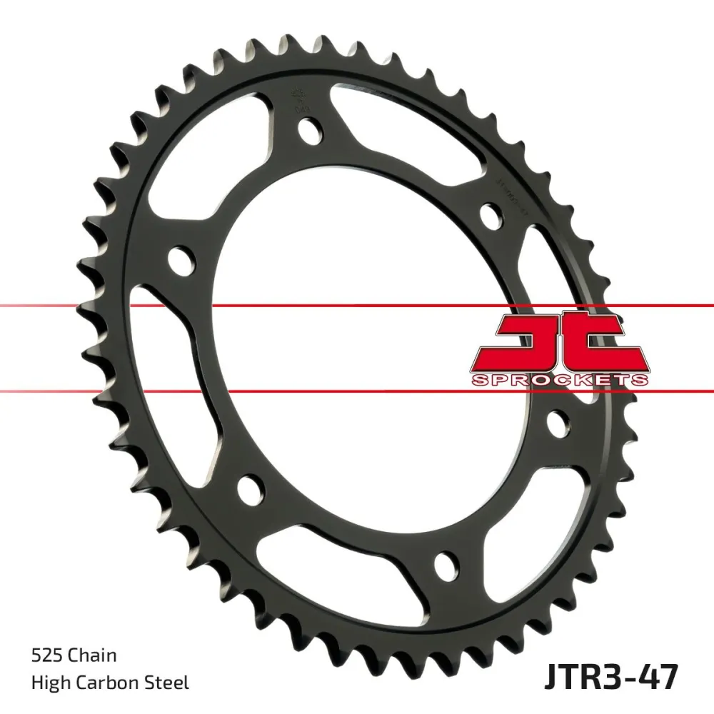 JT SPROCKETS - SPROCKET REAR 47T 525 BLK - 12101652