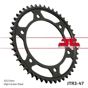 JT SPROCKETS - SPROCKET REAR 47T 525 BLK - 12101652