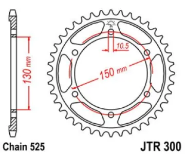 JT SPROCKETS - SPROCKET REAR 47T 525 BLK - 12101654