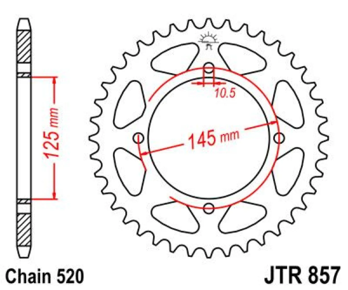 JT SPROCKETS - SPROCKET REAR 47T 520 BLK - 12101704