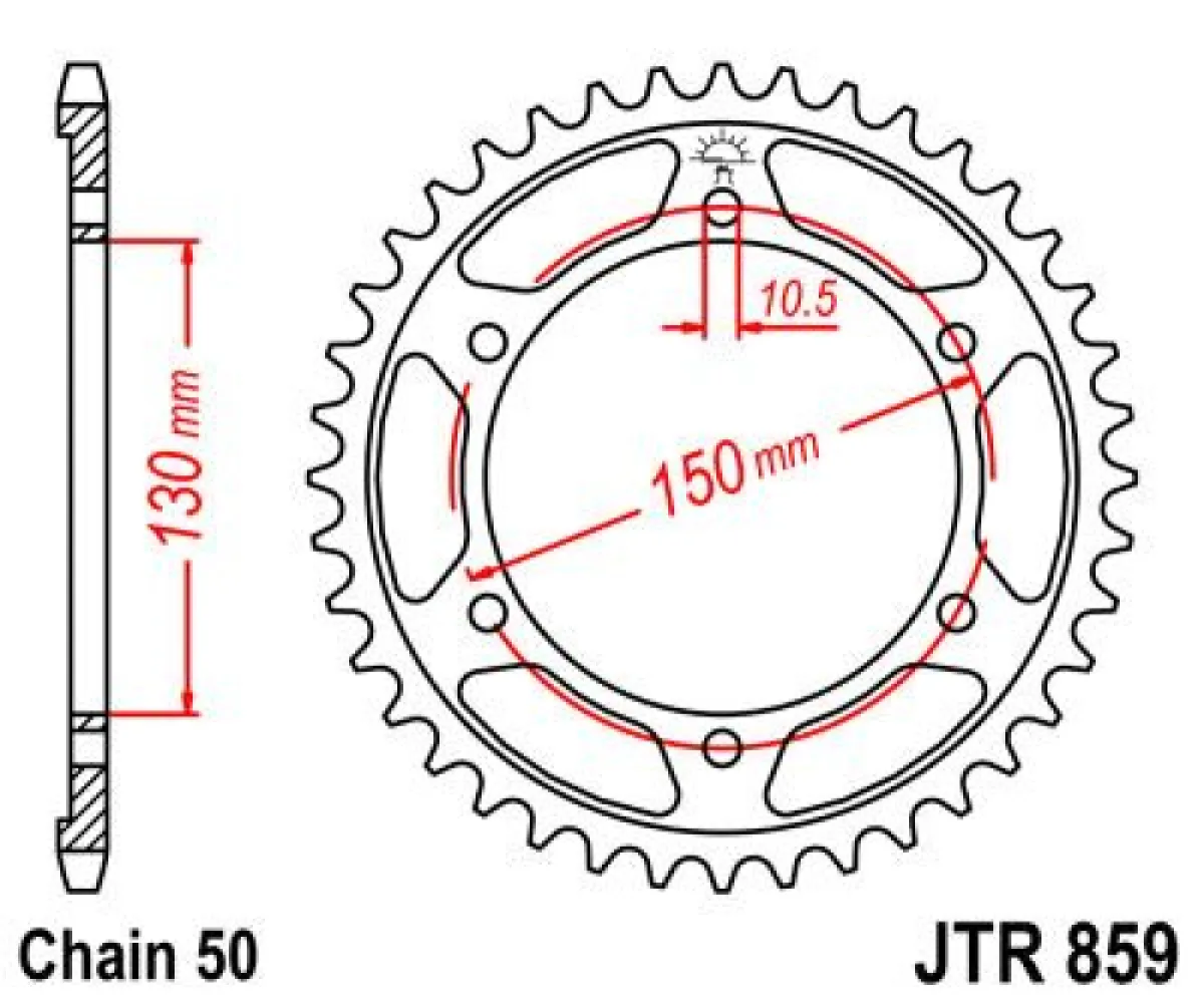 JT SPROCKETS - SPROCKET REAR 47T 530 BLK - 12101706
