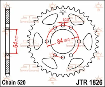 JT SPROCKETS - SPROCKET REAR 37T 520 - 12101853