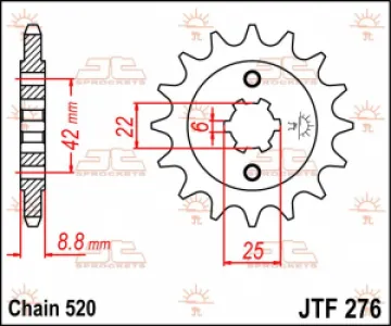 JT SPROCKETS - SPROCKET FRONT 16T 520 - 12120565