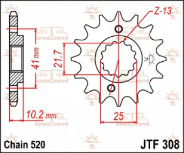 JT SPROCKETS - SPROCKET FRONT 14T 520 - 12120568