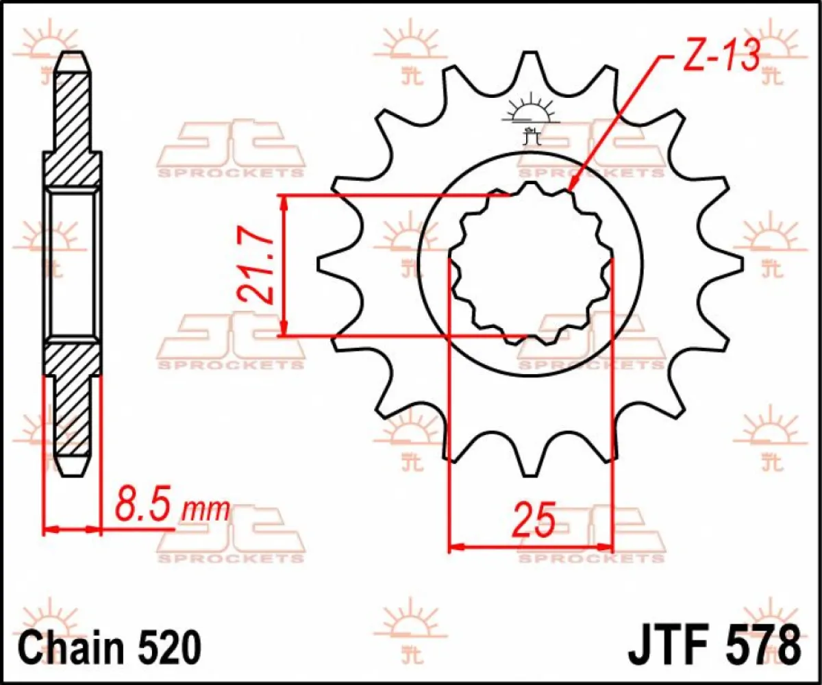 JT SPROCKETS - SPROCKET FRONT 16T 520 - 12120599