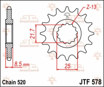 JT SPROCKETS - SPROCKET FRONT 16T 520 - 12120599