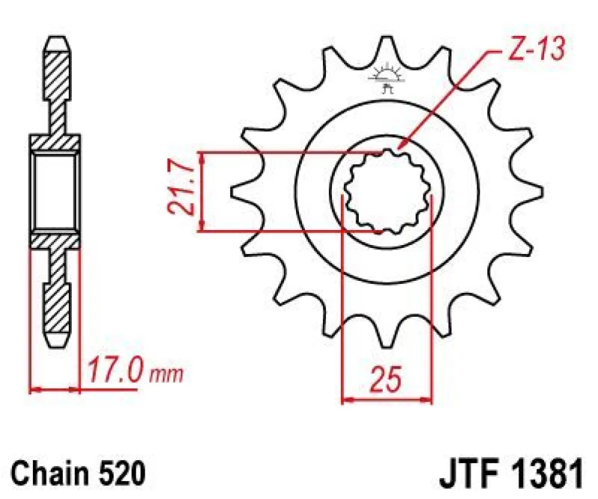 JT SPROCKETS - SPROCKET FRONT 15T 520 - 12121013