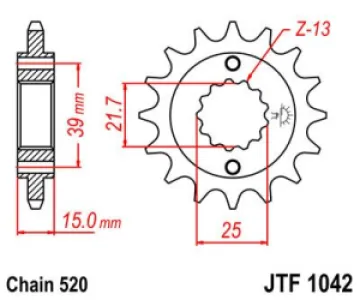 JT SPROCKETS - SPROCKET FRONT 15T 520 - 12121205