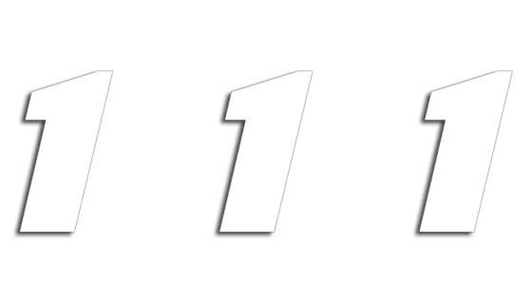BLACKBIRD RACING - NUMBER #1 16x20CM WH - 43100769