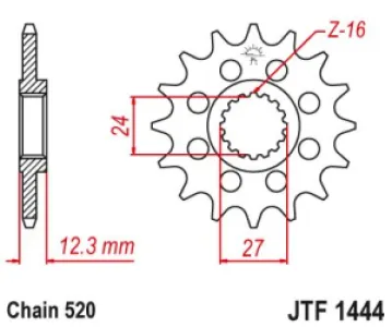 JT SPROCKETS - SPROCKET FRONT 16T 520 - 12121311