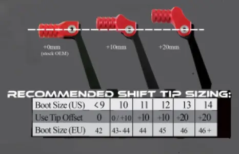 MOOSE OFFROAD HARD-PARTS - SHIFT LEVER RED +20MM OFFSET - 16021632
