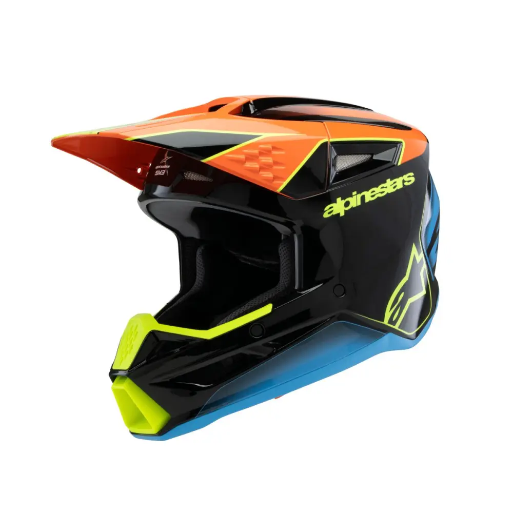 ALPINESTARS(MX) - HELMET YTH SM3 FRAY BLK/OR/YL