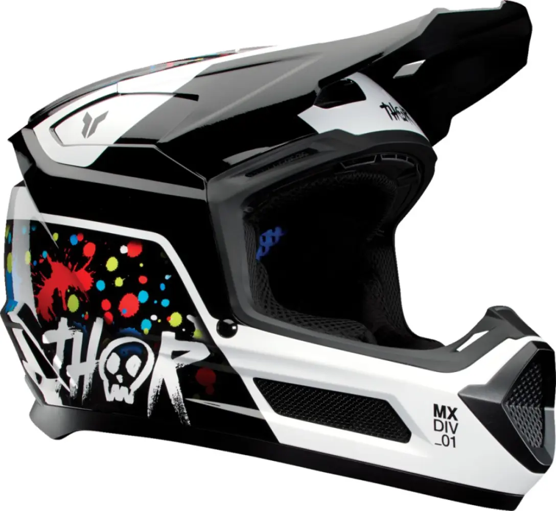 THOR - HELMET FLEET YTH SPLAT BLACK M - 01111766