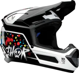 THOR - HELMET FLEET YTH SPLAT BLACK M - 01111766
