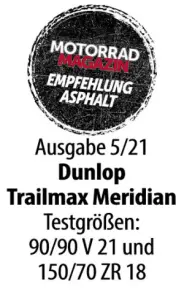 DUNLOP - TRAILMAX MERIDIAN R 120/90-17  - 03170750