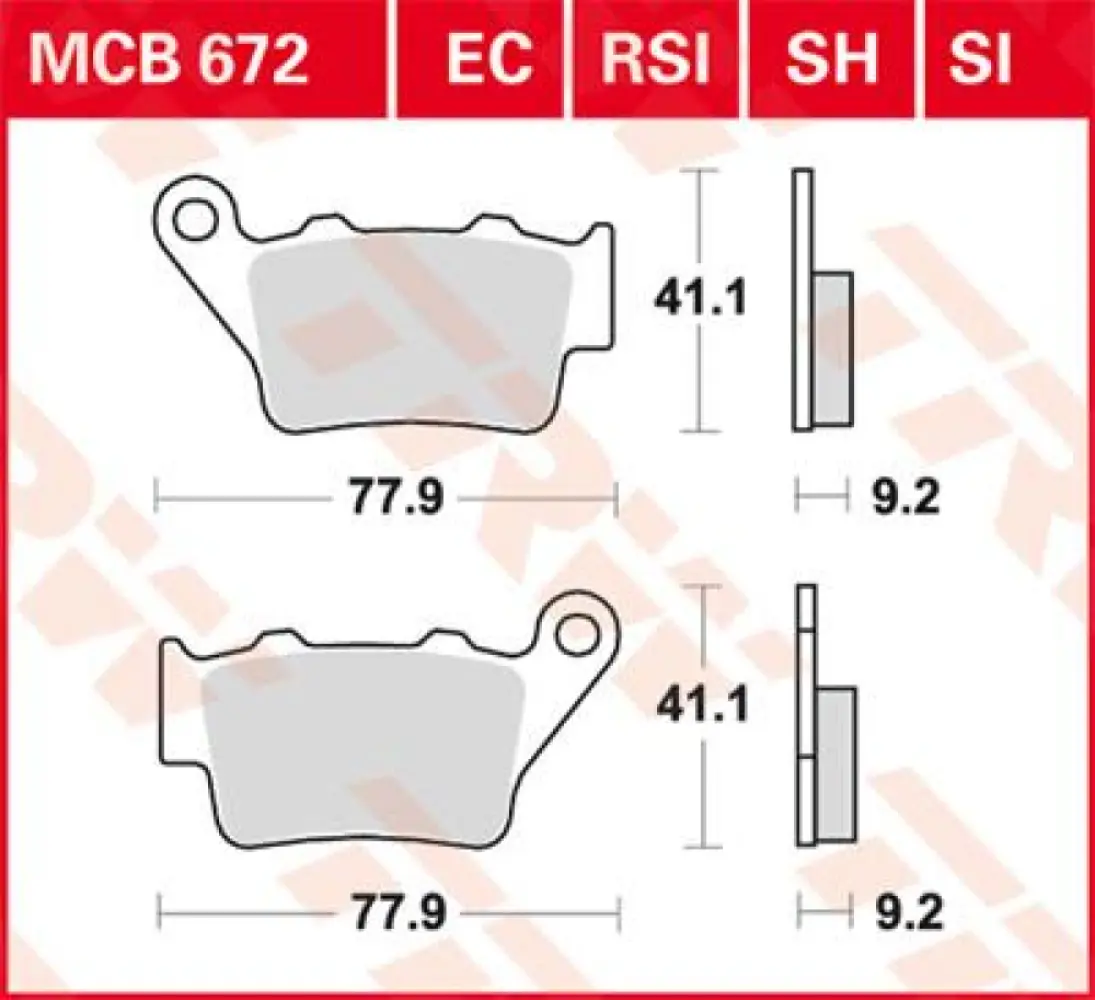 TRW - BRAKE PAD TRW MCB672SI - 17211101