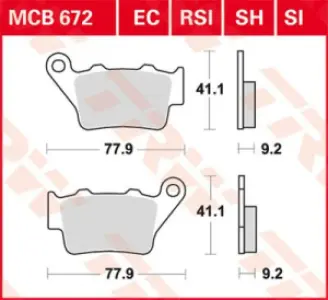 TRW - BRAKE PAD TRW MCB672SI - 17211101