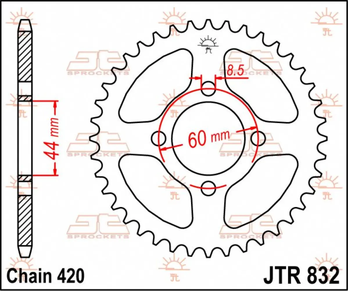 JT SPROCKETS - SPROCKET REAR 38T 420 - 12100682