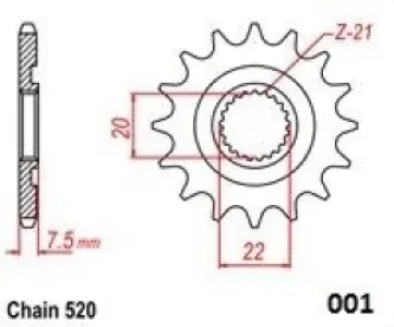 MOTO-MASTER - FRONT SPROCKET 520 14T - 12121463