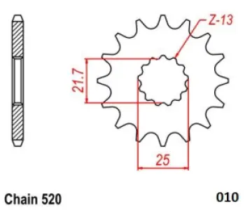 MOTO-MASTER - FRONT SPROCKET 520 13T - 12121476