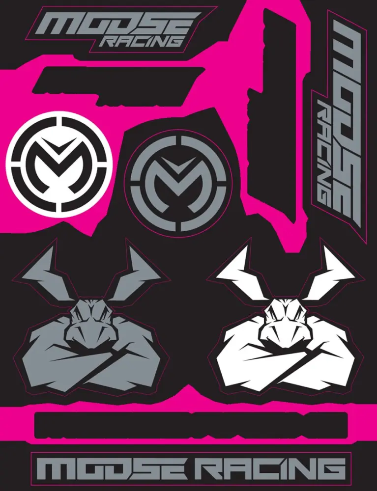 MOOSE OFFROAD SOFT-GOODS - DECAL SHEET MOOSE BK/SILV - 43202205