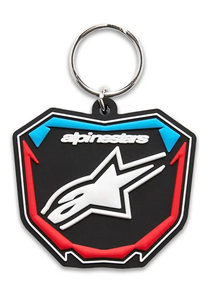 ALPINESTARS (CASUALS) - KEY FOB PLATE BLACK/BLUE/RED - 99050276