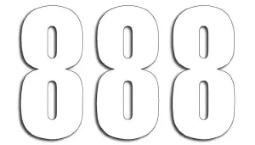 BLACKBIRD RACING - NUMBER #8 13X7CM WH - 43100736
