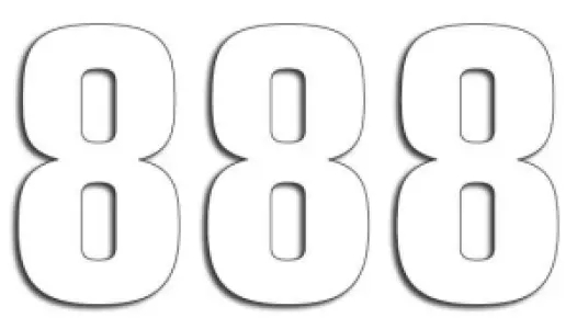 BLACKBIRD RACING - NUMBER #8 16X7.5CM WH - 43100756