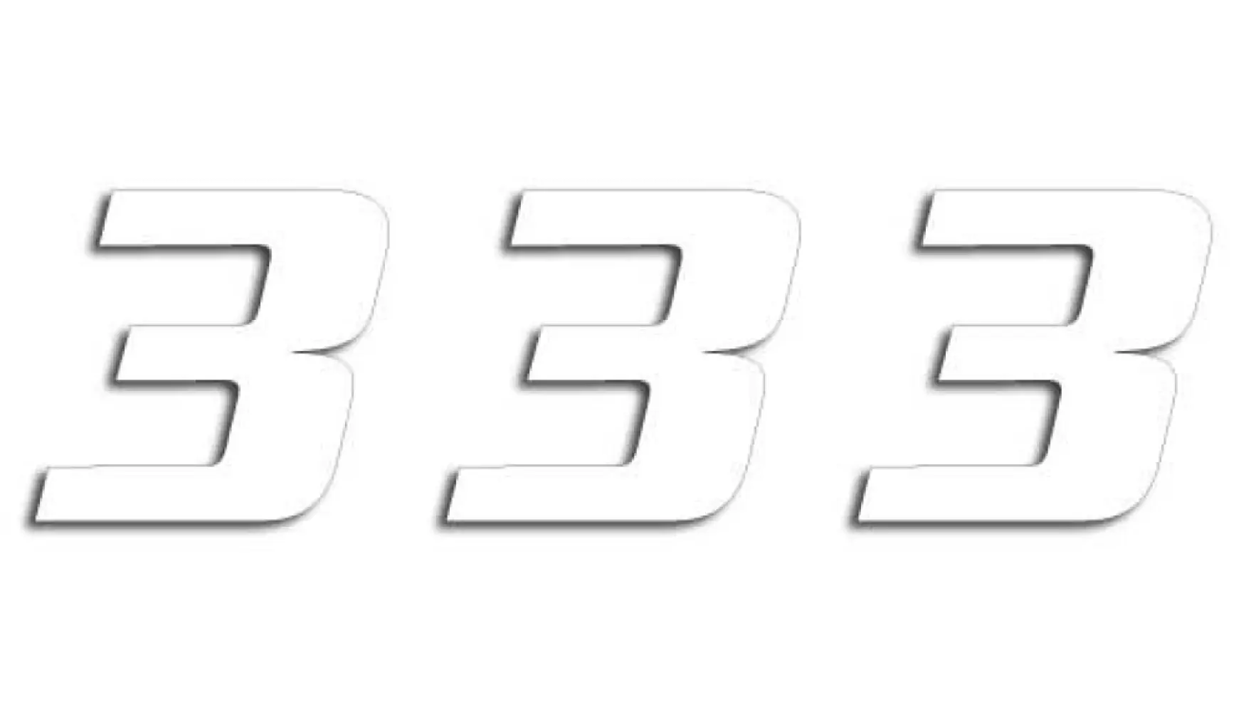 BLACKBIRD RACING - NUMBER #3 16x20CM WH - 43100771