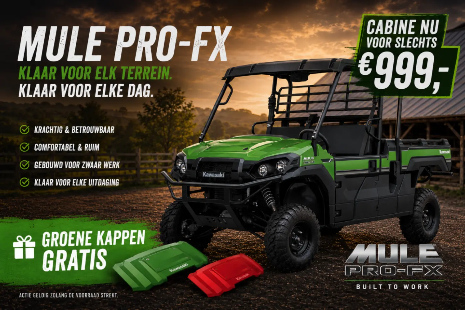 Kawasaki MULE PRO-FX nu met tot €2.500 voordeel