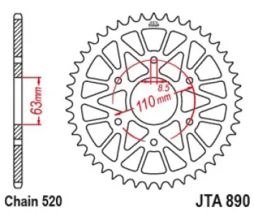 JT SPROCKETS - SPROCKET RL 42T BLK - 12113127